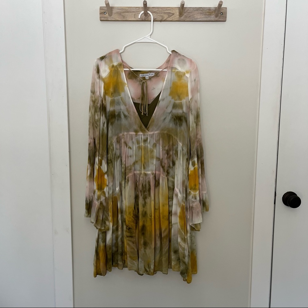 Young Fabulous & Broke Multi-Colored Tie Dye 2-piece Flowy Dress - Size M